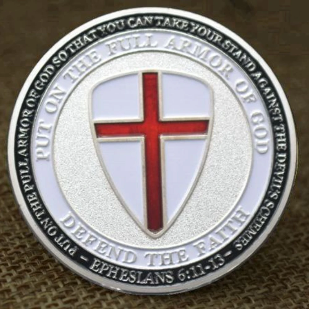 وضع على الدرع الكامل للإله عملة تذكارية للأفسسيين مطلية بالذهب للدفاع عن العملة التذكارية للإيمان