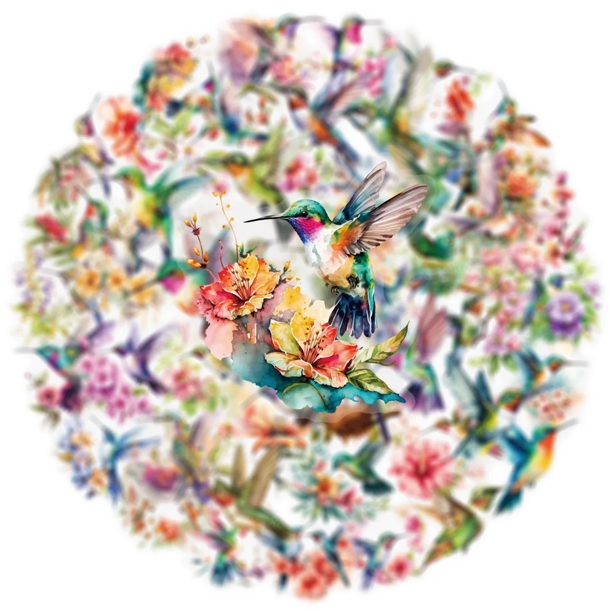 10/50 個ハチドリ漫画ステッカー面白い動物創造性落書き花装飾 DIY おもちゃラップトップギター車バイクデカール