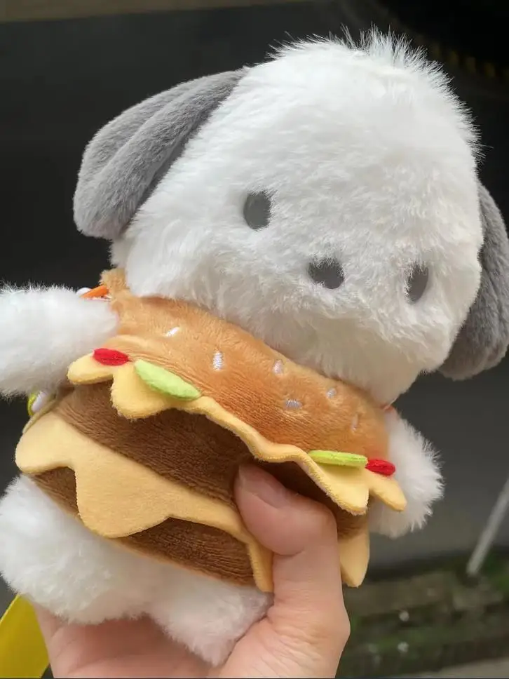 Kawaii Sanrio Pochacco Hamburger Messenger Bag Cute Anime Soft School Backpack Pendant Doll Toy Girl Birthday Gift