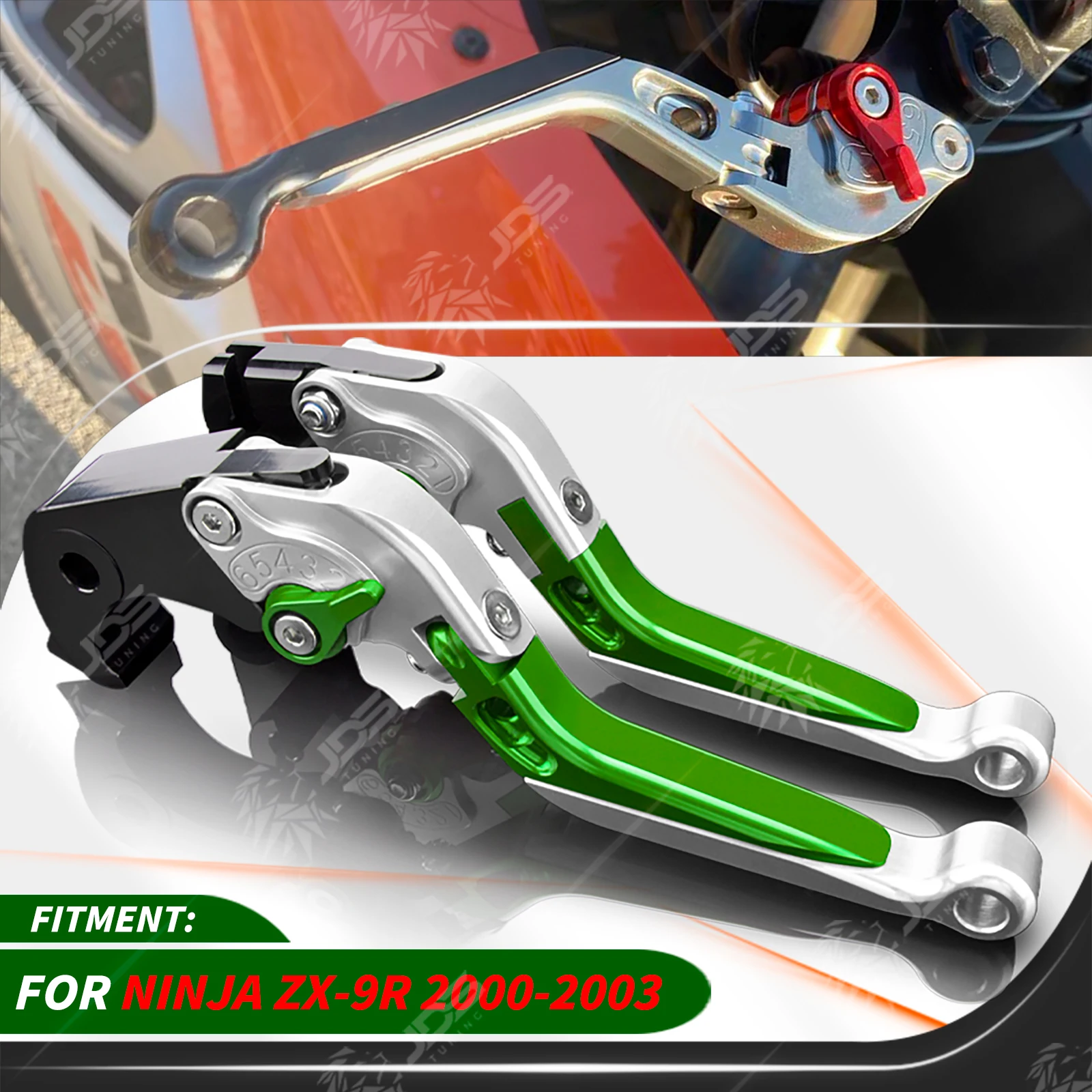

JDSTUNING Для Kawasaki NINJA ZX-9R/ZX9R 2000-2003: Комплект регулируемых складных рычагов сцепления и тормоза, аксессуары