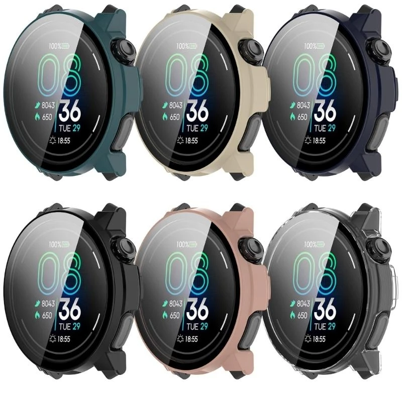 Q5WA Smartwatch Screen Screen Protector Case Shell مع فيلم زجاجي مقسى لمشاهدة غطاء واقية من الخدش