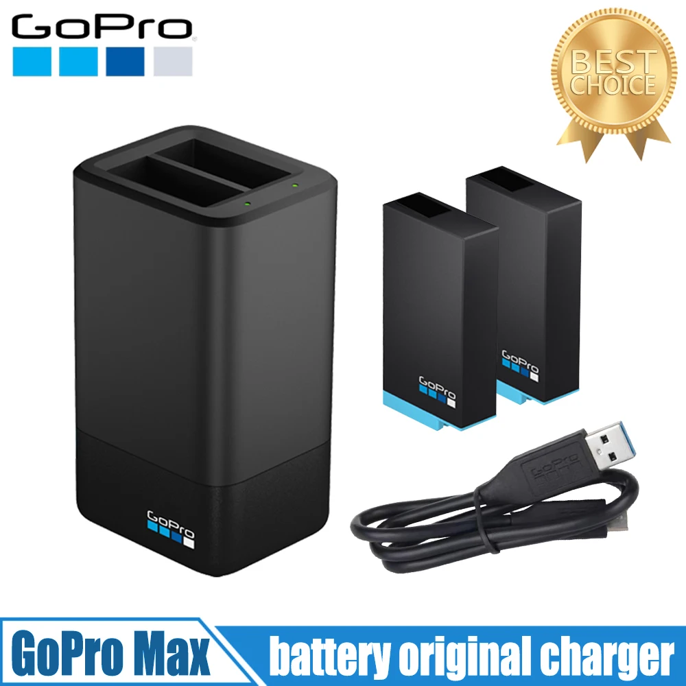 GoPro MAX 360 battery 1600 mAh high capacity battery+original accessory dual battery fast charger