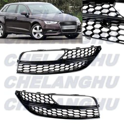For Audi A3 Hatchback 2013 2014 2015 2016 2017 2pcs Left + Right Front Fog Lights Lamp Grille Cover Car accessories