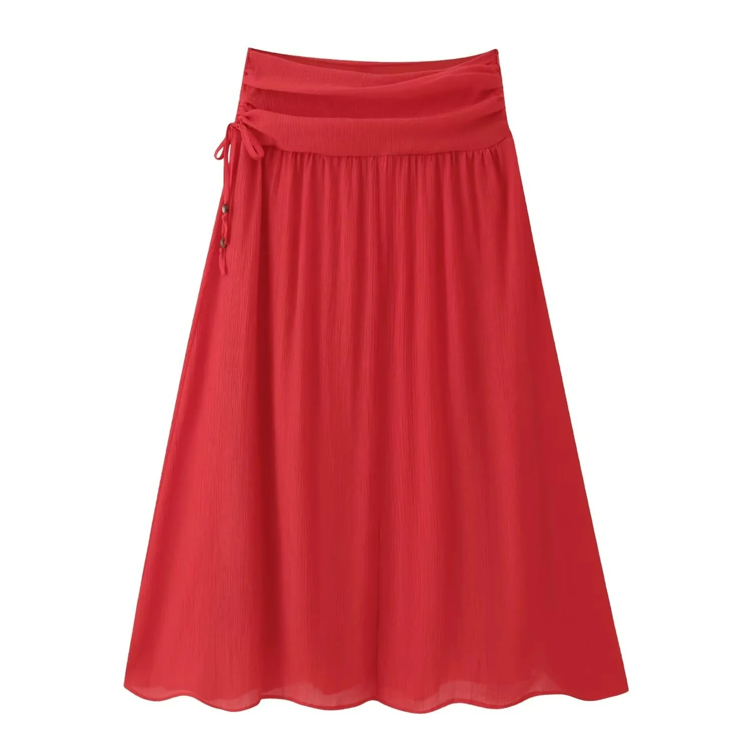 KONDALA Eleganter, süßer, schicker Damen-Rockanzug, O-Ausschnitt, kurzes Oberteil mit Schleife, langer Rock mit Schnürung, modisch, Herbst 2026, Party- und Abendgarderobe – Detail 11