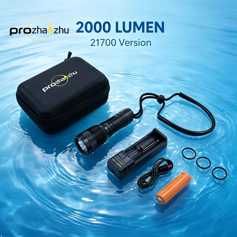 

Super Bright 2000LM DL-B03 Scuba Diving Torch IP68 Excellent Waterproof 150M Diving Depth Extra Long Lasting 21700 Rotary Switch