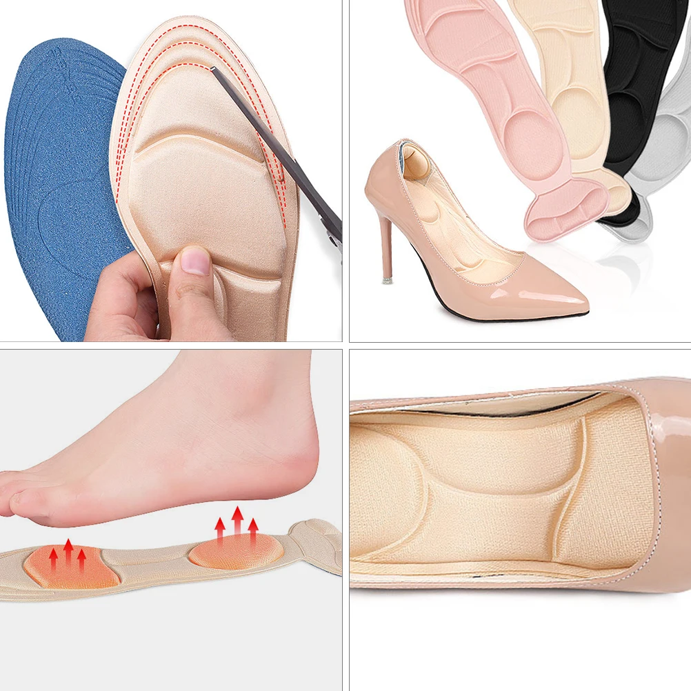 

4 Pairs Shoe Anti-slip Massage Insoles Man Orthotic Breathable Polyurethane Sponge Shock Foot Cushion