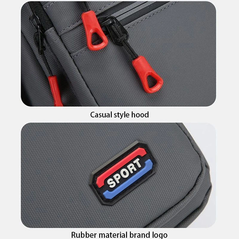 Klassische Sport-Umhängetasche mit mehreren Taschen, strapazierfähige, wasserabweisende Nylon-Umhängetasche für Herren, für den Alltag und Freizeit – Detail 3