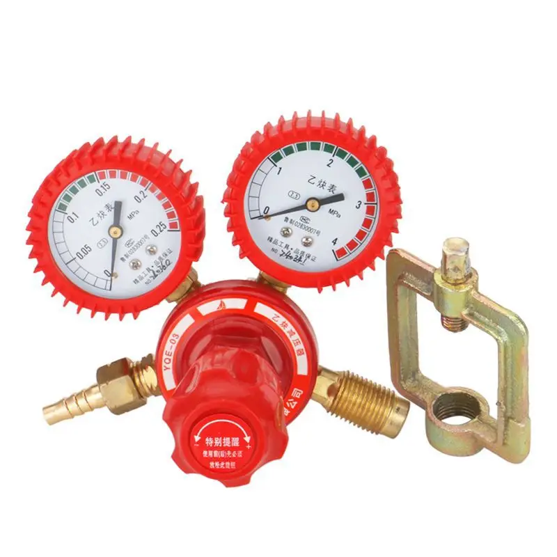 YQE-03 Shockproof acetylene meter pressure reducer all copper explosion-proof shockproof rubber sleeve pressure regulating gauge