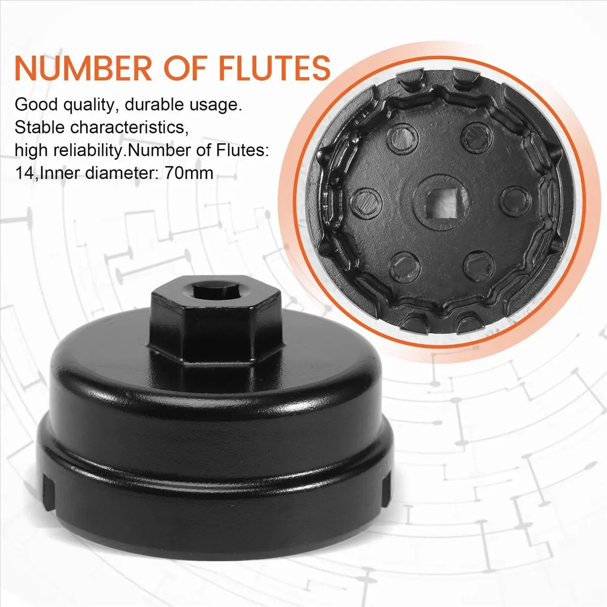 Super Sale 3/8Inch 14 Flutes Oil Filter Wrench Cap Housing Tool Remover Cup For TOYOTA Corolla Prius Rav4 Tundra Scion Lexus Ct2