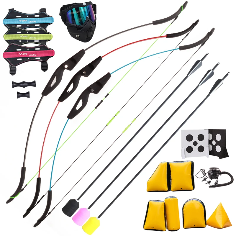 12 Human Combat Kids Archery Tag Set Outdoor Shooting Range Bow and Arrow Equipment Shooting Games Right Left Hand Recurve Bow