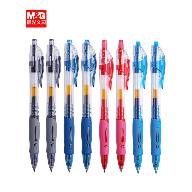 M&G Gel Pen 0.5mm Stationery Smooth Writing Retractable Ballpoint Pen & Refill Set Black/Red/Blue Ballpen School&Office Supplies view 6