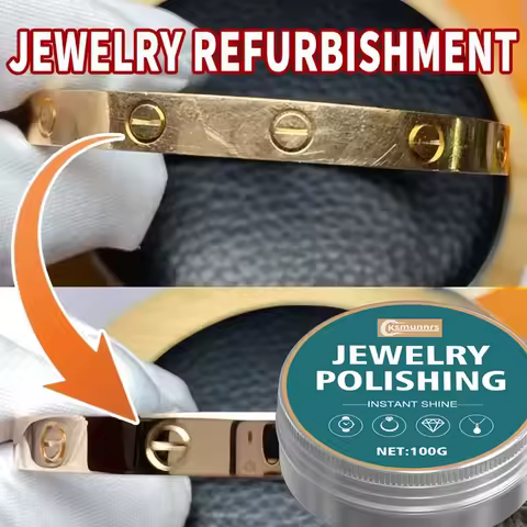 Premium Jewelry Polish Cream for Gold Silver - Shiny Lustrous Maintenance Ring Bracelet Cleaner