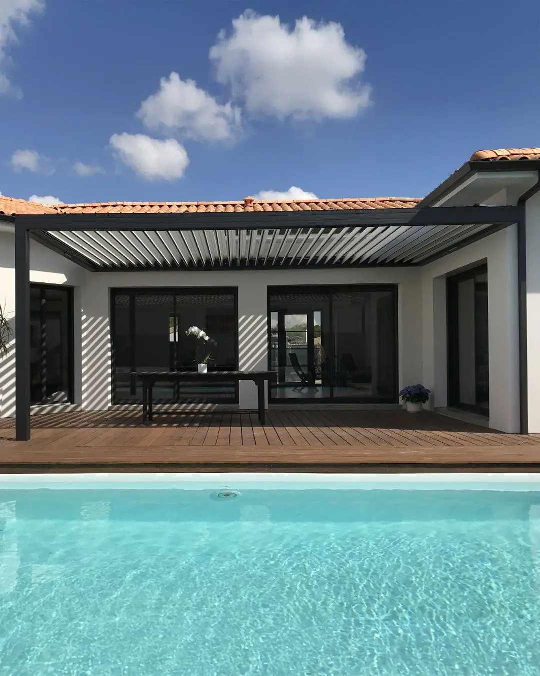 

Powder Coating Electric Aluminium Gazebo Poolside Sun Shade Pergola Custom Made Louver Roofing Outdoor Glass Terrace Roof Canopy