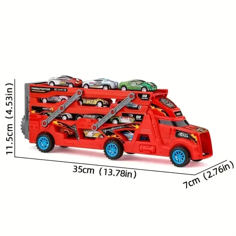 Resistant To Falling Truck Deformation Transporter Large Plastic Folding Ejection Toy Car Track Car Car Model Toys