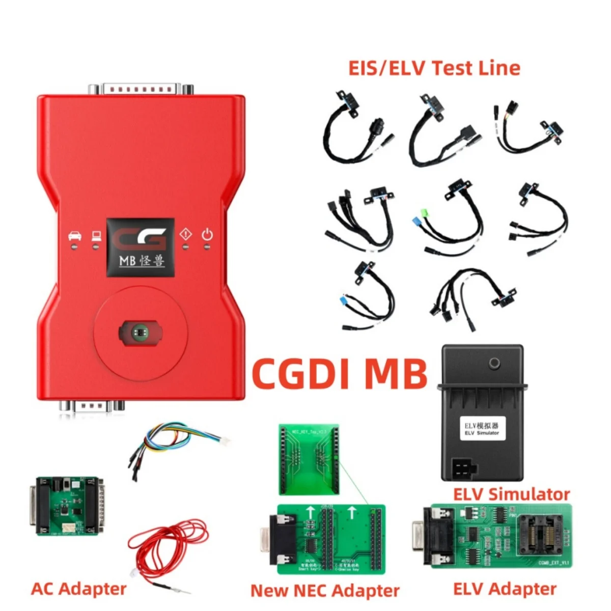 Professional CGDI MB For Benz Key Programmer EIS Test Line/ELV Adapter/ELV Simulator/ AC Adapter/New NEC Adapter with New Diode