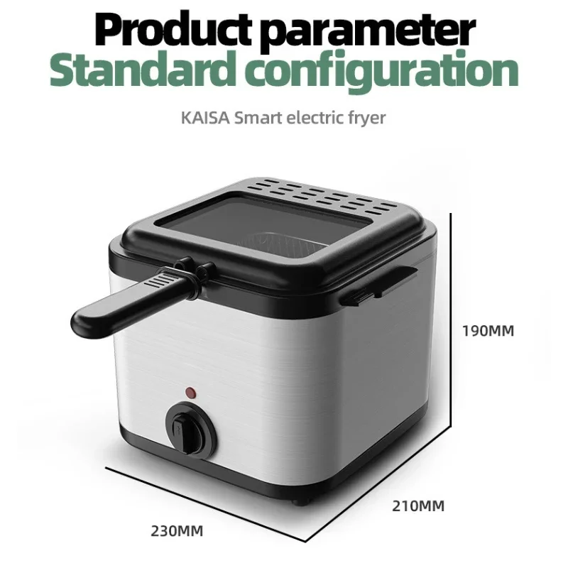 Nieuwe Frieten Machine U Tiao Machine 2.5L Huishoudelijke Roestvrijstalen Friteuse 220 V/1000 W Geïntegreerde zelfopwarming Elektrische Friteuse