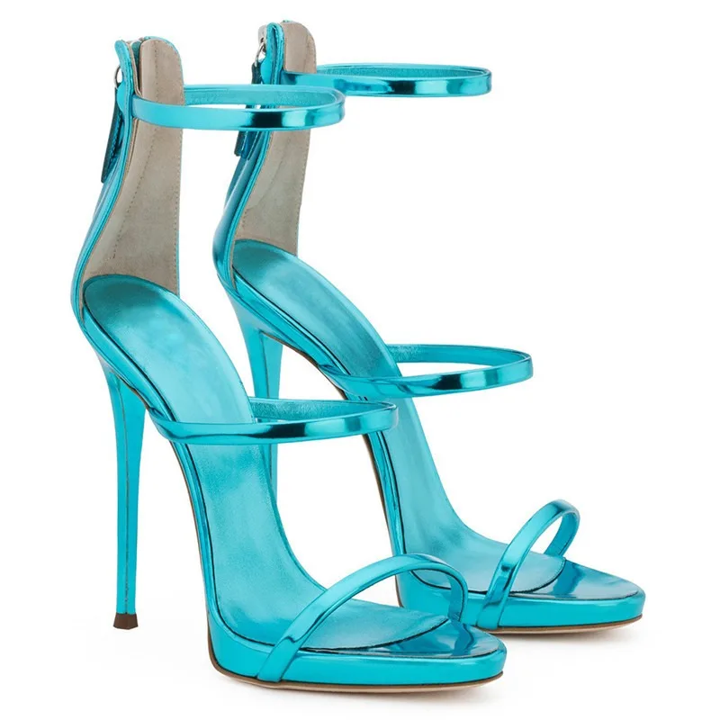 2025 New Luxury Women Summer Sexy Stiletto Heels Sandals Fashion High-quality Banquet Zipper Strap Combination High Heels Pumps