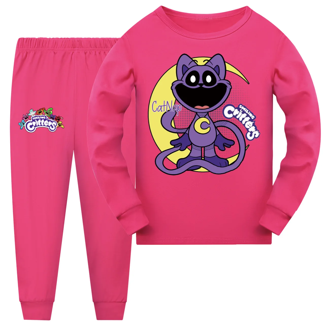 Game Critters Smiling Costumes Kids Cartoon Catnap Pajamas Sets Baby Girls Long Sleeve Tops Pants Teenager Boys Casaul Sleepwear