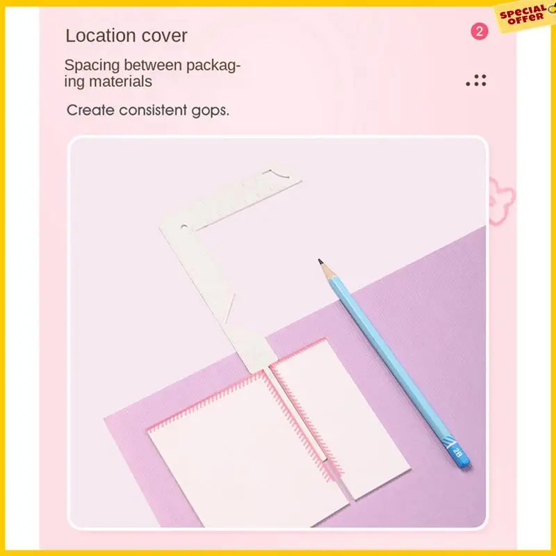 A25P 5-In-1 Book Cover Guide Stainless Steel Metal Bookbinding Cover Tool For Scribe Marking Album Notebook Gauge Ruler Durable