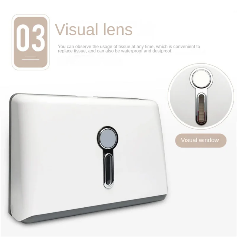 

A29M-2Pack Commercial Paper Towel Dispenser Wall Mount-Adhesive No Drilling-Paper Towel Dispenser-With Lock-For Kitchen