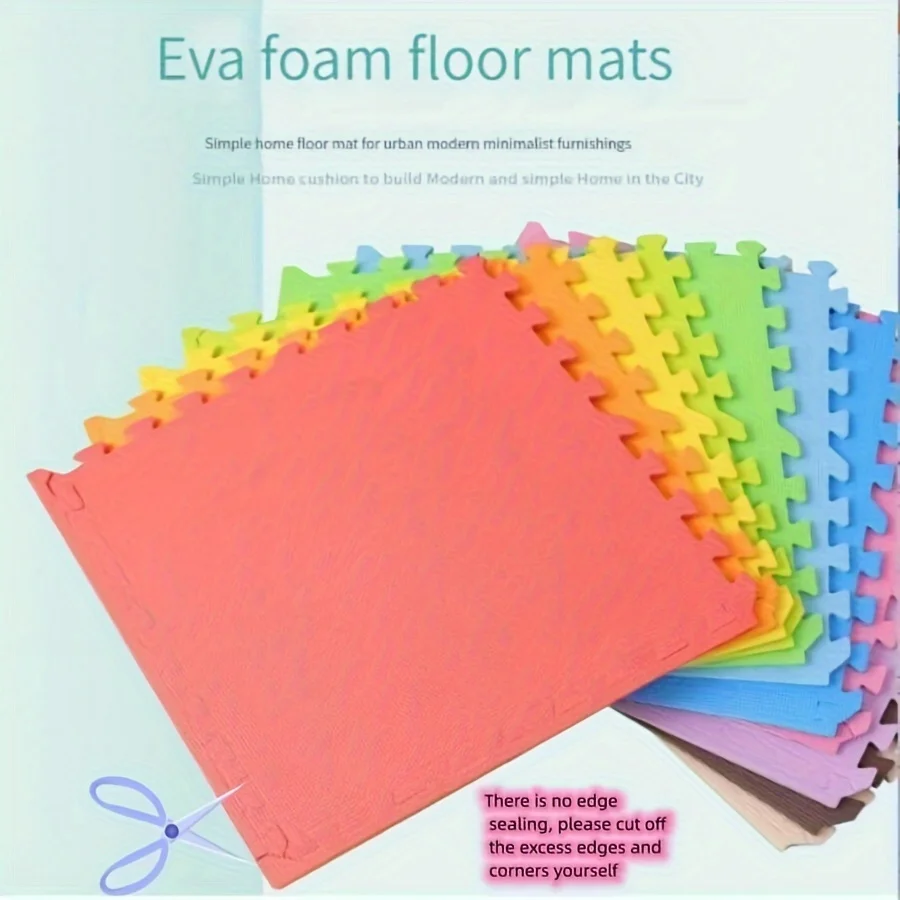 9pcs Foam Floor Mats Children\'s Non slip Floor Mats Household Baby Crawling Mats EVA Splice Floor Mats Dormitory Mats Tatami