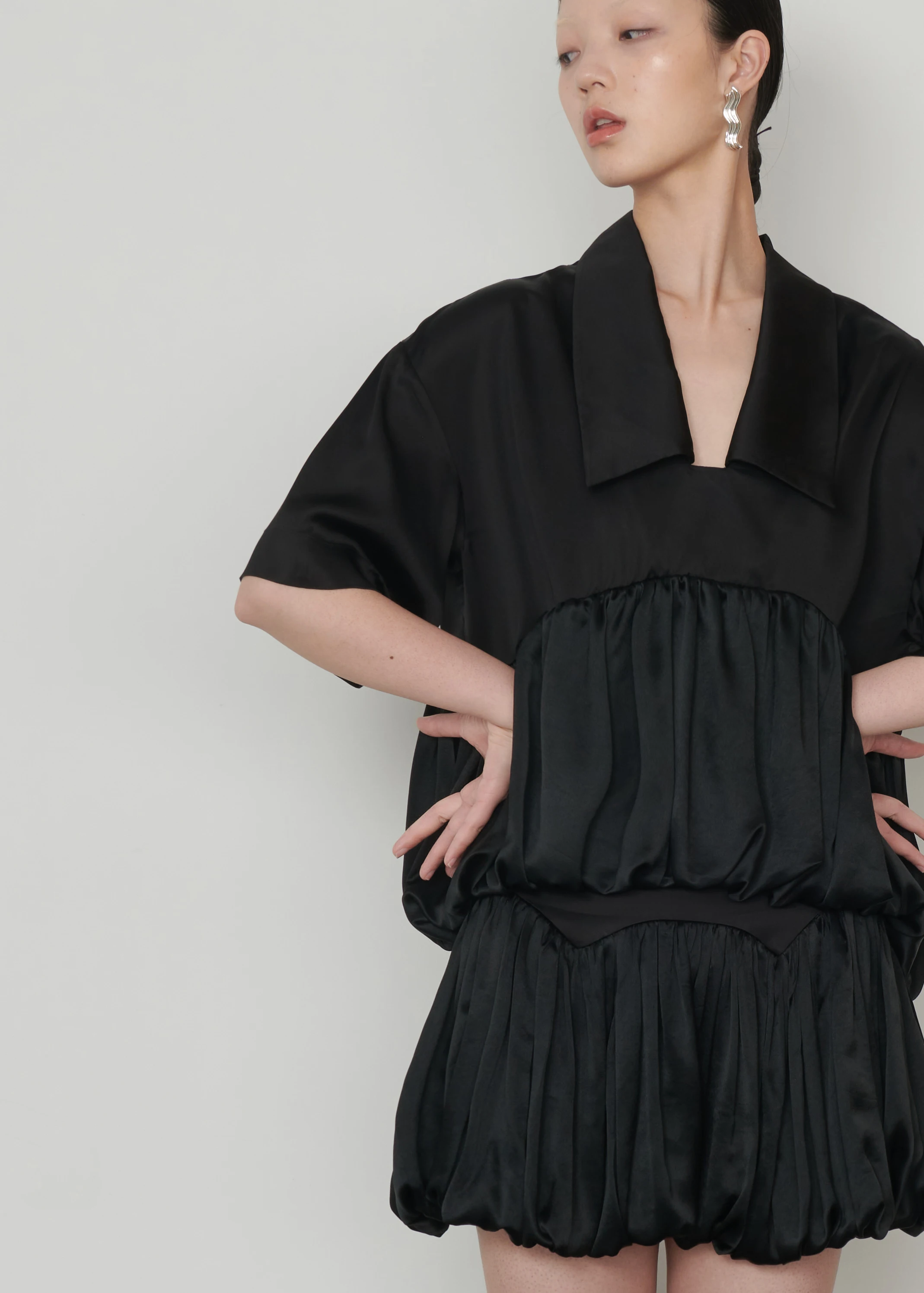 

Organic r Bla Acetate Cloud irt Loose ort Sve Women's Casual Top Original Design f Open Collar Five Sve