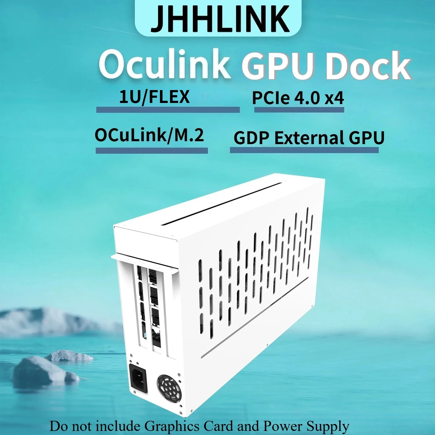 EGPU Laptop External Graphics Card Metal Bracket Base Video Cards GPU Dock Holder -Oculink/M.2 NVMe PCIe 4.0 X4 External PC Case