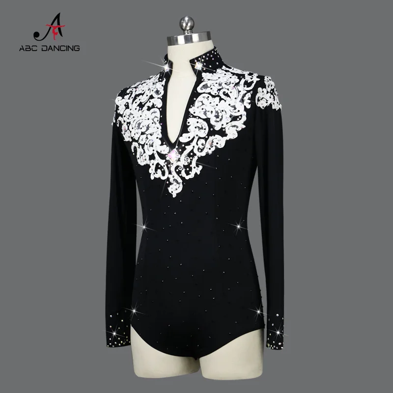 2024 Black Man Latin Dancewear Performance Dance Costume Men Kids Sports Clothes Ballroom Practice Wear Professional Competition