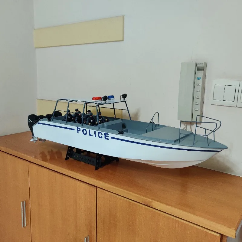 Barco rc 84cm, motor sem escova, polícia marinha, controle remoto, lancha motora, impressão 3d, peça única, barco rc moldado, rtr, brinquedo adulto, presente