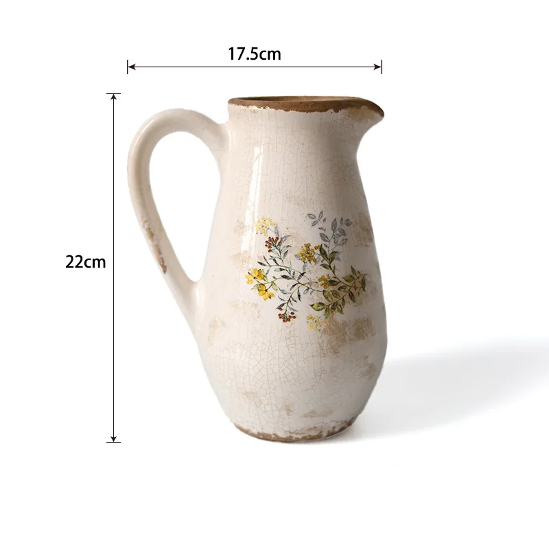 Rustic Vintage Ceramic Vase for Flower Arranging - Premium Water Cultivation Flower Vase, Home Décor Ornament