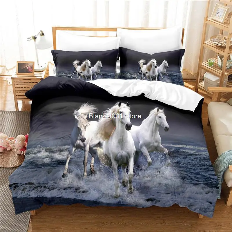 

Galloping Horse Bedding Set Duvet Cover Set 3d Bedding Digital Printing Bed Linen Queen Size Bedding Set Fashion Design