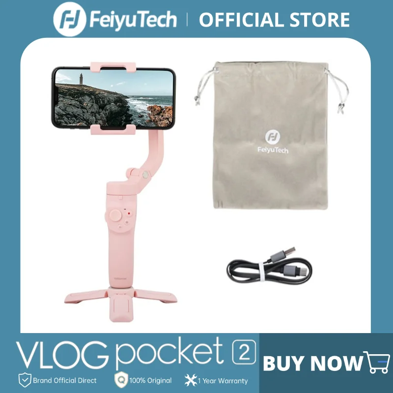 FeiyuTech OFFICIAL Vlog Pocket 2 Handheld Smartphone Gimbal Stabilizer selfie stick for iPhone 14 13 12 Samsung S23 Xiaomi 11