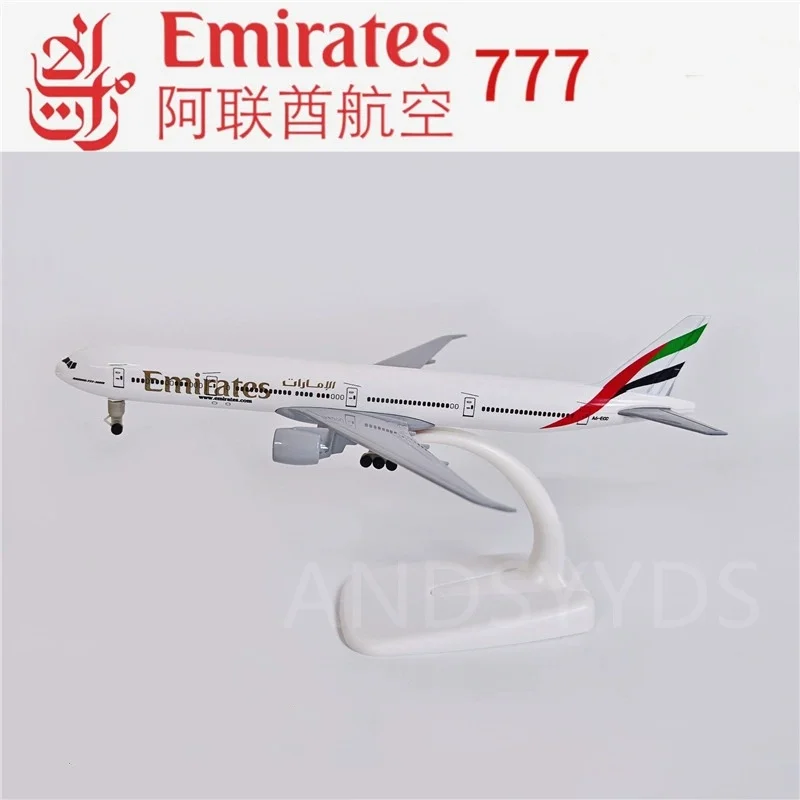 

20cm scale aircraft B777 Emirates Airlines Toy planes w Landing Gears Metal Replica Model airplanes Children toy Christmas gift