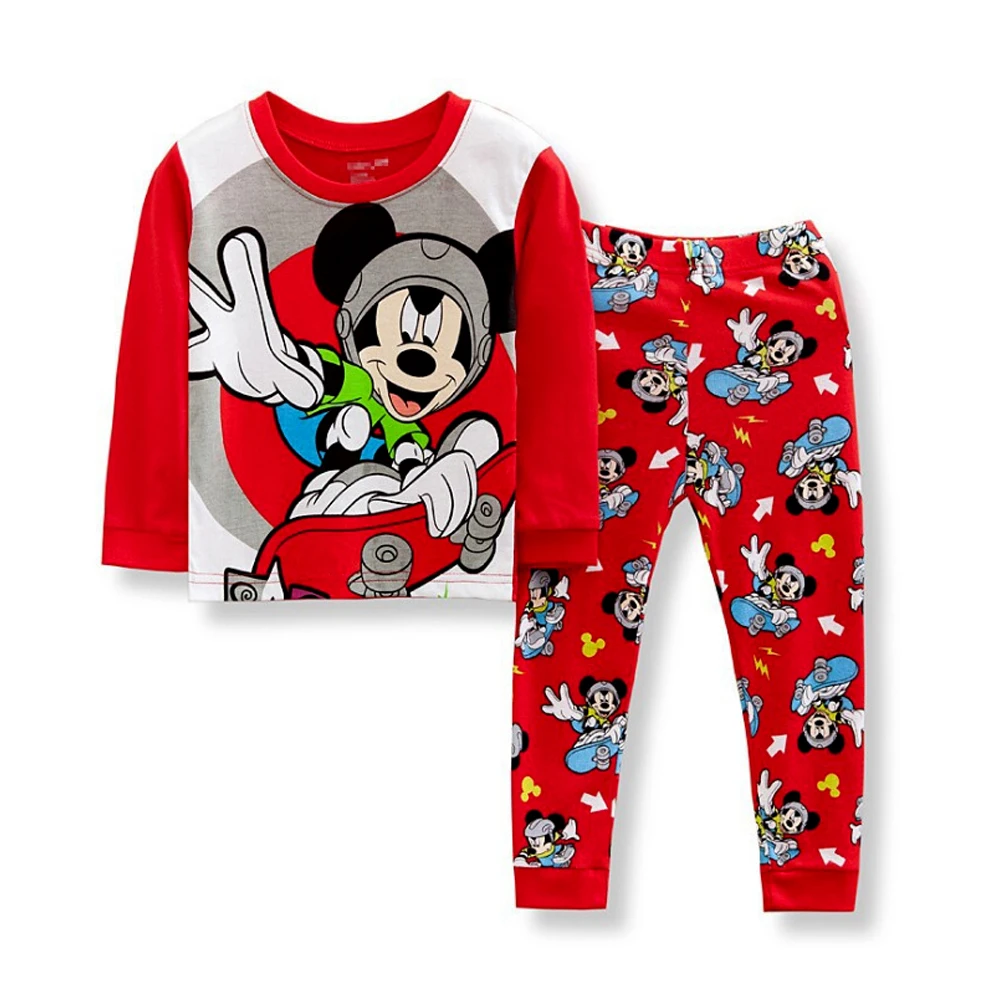 New Spring Autumn Children\'s Clothing Set Mickey Minnie girl boy Sleepwear Kids Pajamas Set Baby Girls Cotton Cartoon Pyjamas