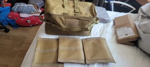 Large Capacity Outdoor Camping Storage Bag Ground Nail Tool Bag with Picnic Cookware Utensils Kit Gas Canister Organizer photo review