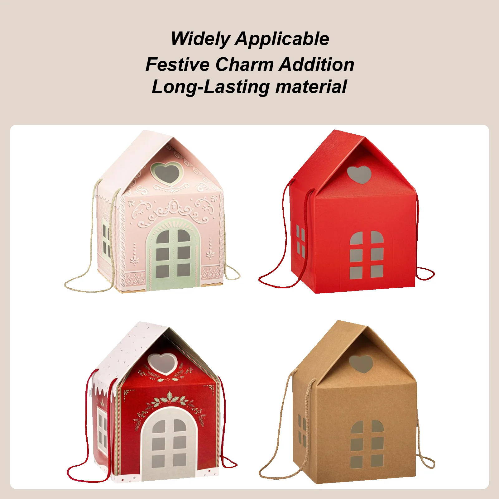 Christmas Cottage Gift Box 3D Pop-up Christmas House Paper Snack Container Holiday Candy Wrapping Box For Chocolate Fruits