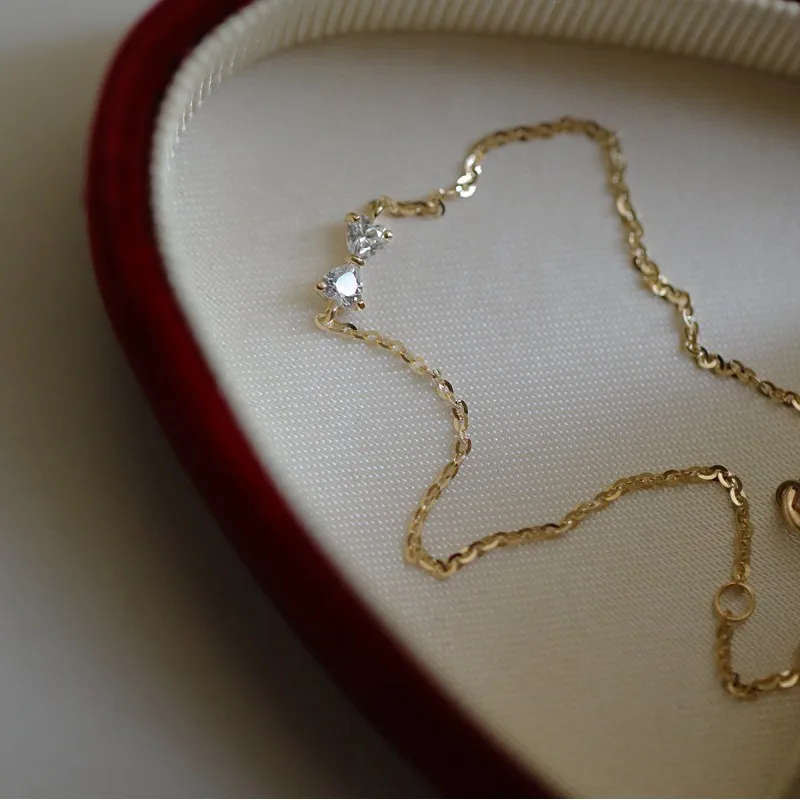 925 prata esterlina chapeado 14k ouro brilhante zircão arco pulseira para feminino temperamento coreano requintado pulso jóias presente