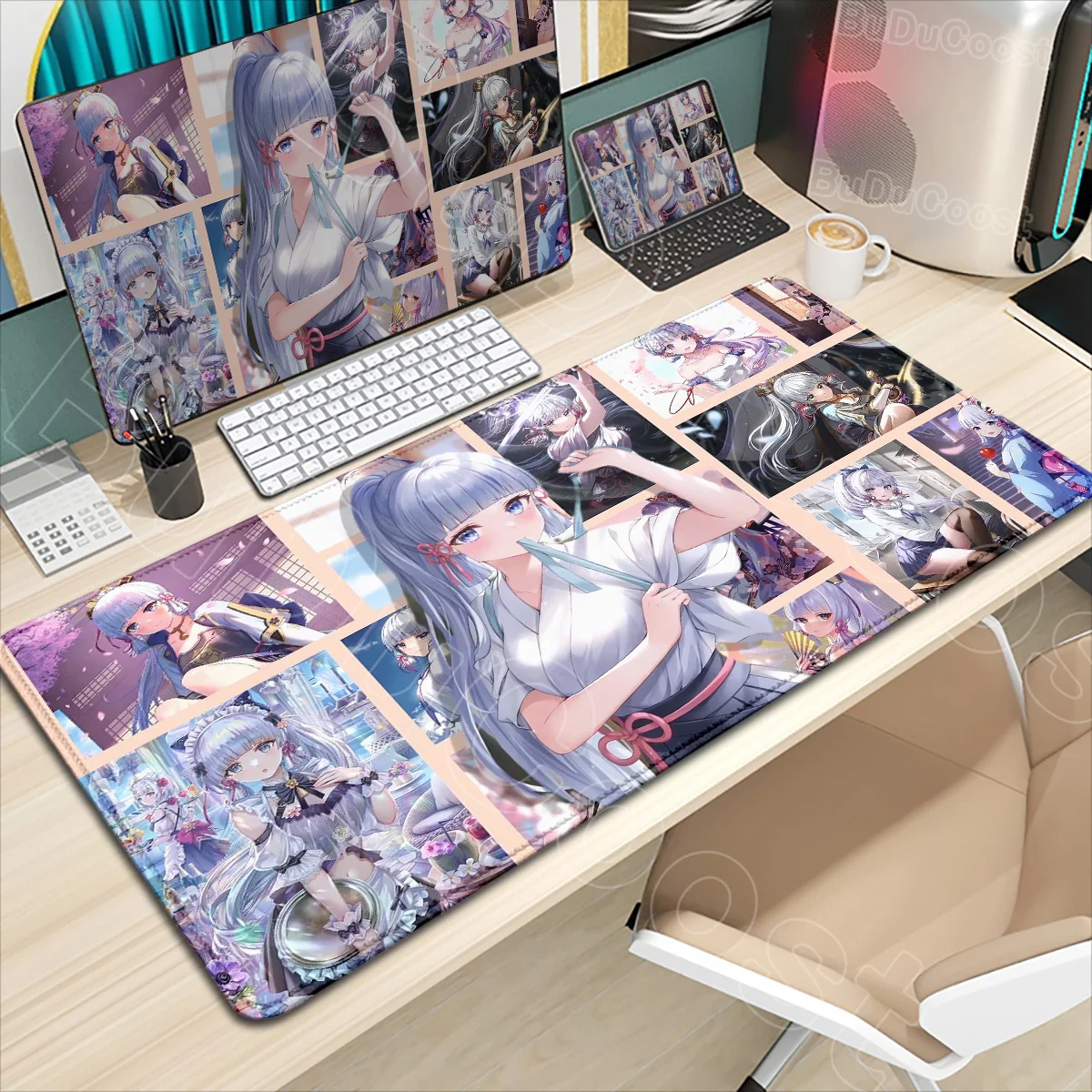 

Anime Kawaii Girl Mouse Pad HD Printing Kamisato Ayaka Mousepad Computer Pc Gamer Large Playmat Desk Mats Deskmat Genshin Impact