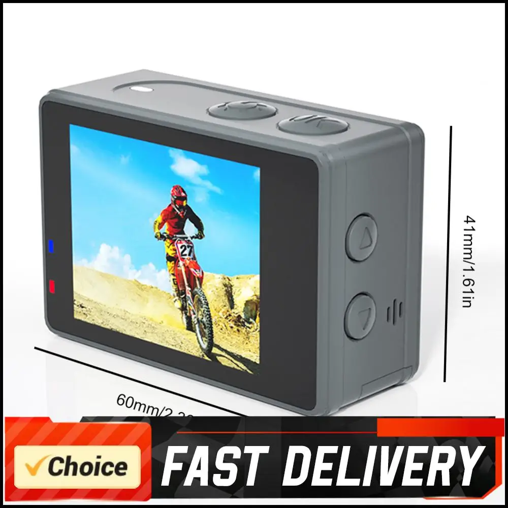 كاميرا مزدوجة الشاشة 1080P 30FPS مسجل فيديو للتمرين 120 ° كاميرا فيديو رياضية بزاوية واسعة مع مجموعة ملحقات #6