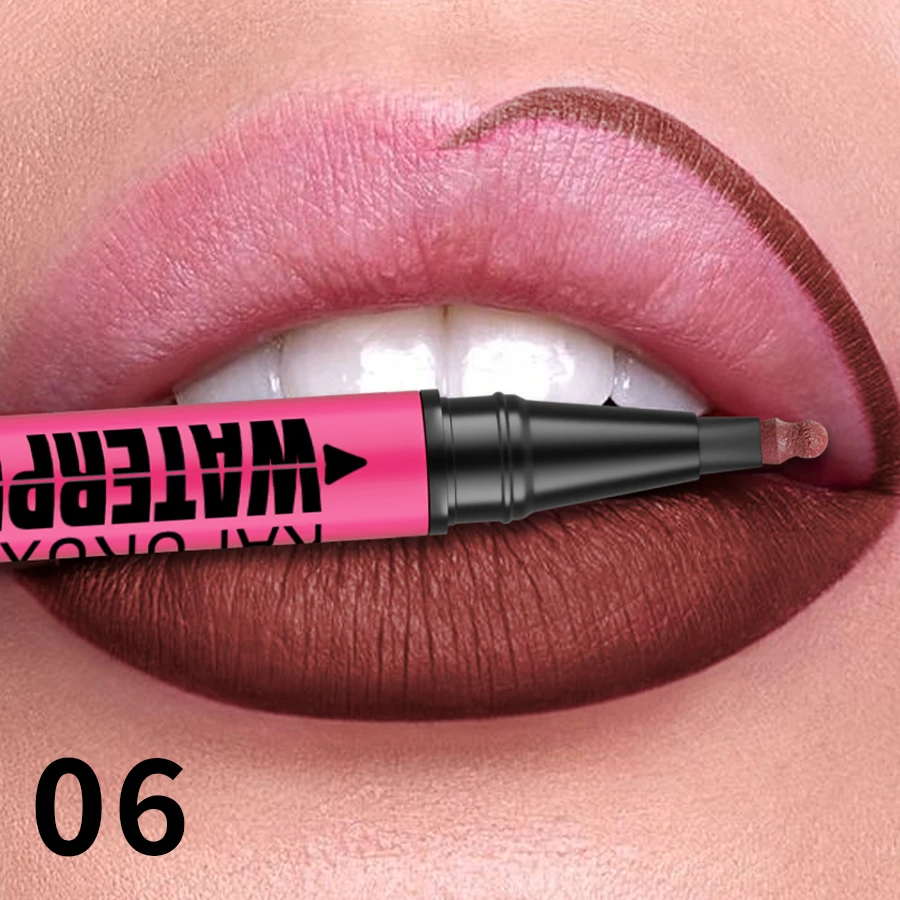 1PC Vloeibare Matte12-Kleur Lipliner Potlood Waterdicht Plumping Vlek Lippenstift Natuurlijke Lip Liner Overzicht Lippen Contour Make-Up