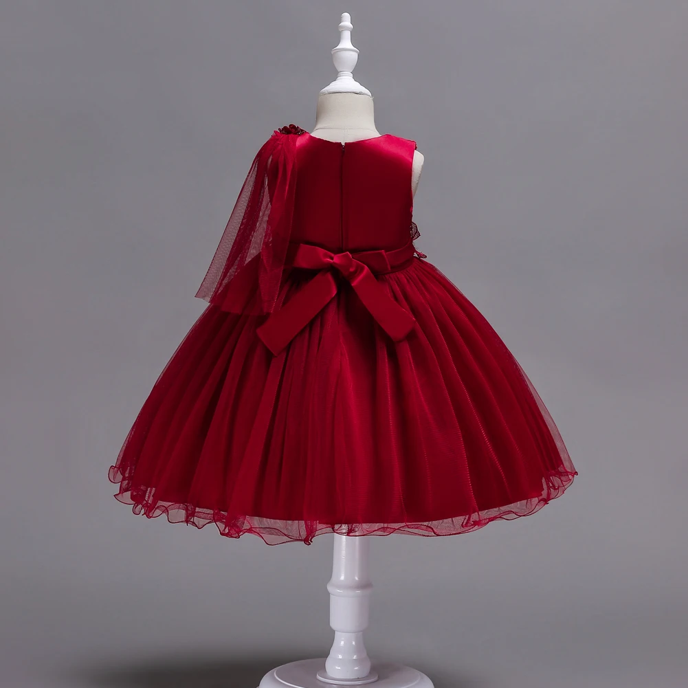 Korean Version Sweet Children\'s Mesh Princess Dress, Fluffy Dress, Suitable for 2 to 9 Year, Flower Girl Wedding Dress