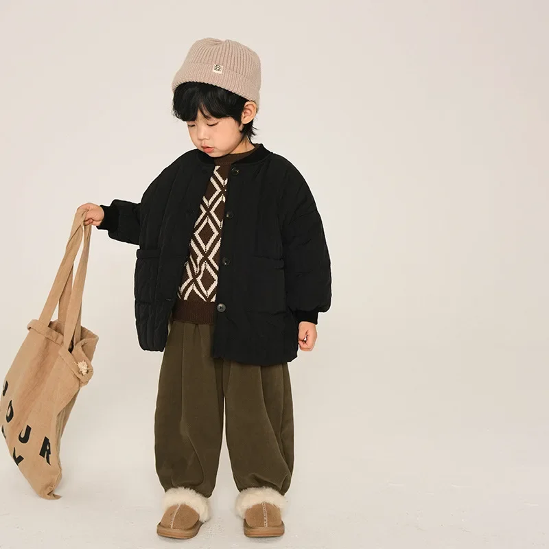 Children's Clothing Boys' Cotton Clothes Winter Children's Quilted Cotton Clothes Thickened and Flannel Cotton Jacket