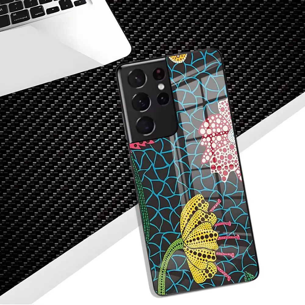 Yayoi Kusama Art Phone Case For Samsung S26 S25 Edge S24 S23 S22 Ultra Plus Fe A57 A37 A17 A27 5G Glass Cover
