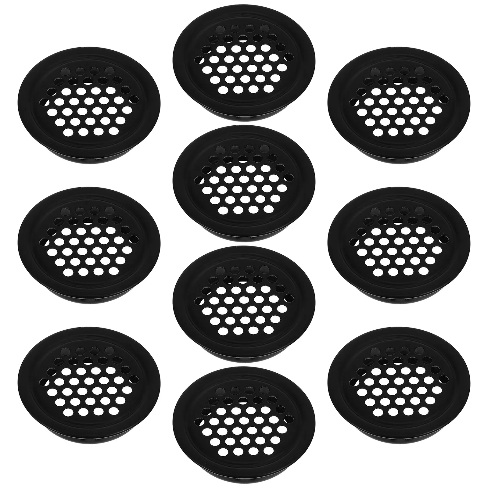 10Pcs Black Honeycomb Vent Cover For Door Ventilation Furniture Maker Stainless Steel Round Device Air Hole Dustproof