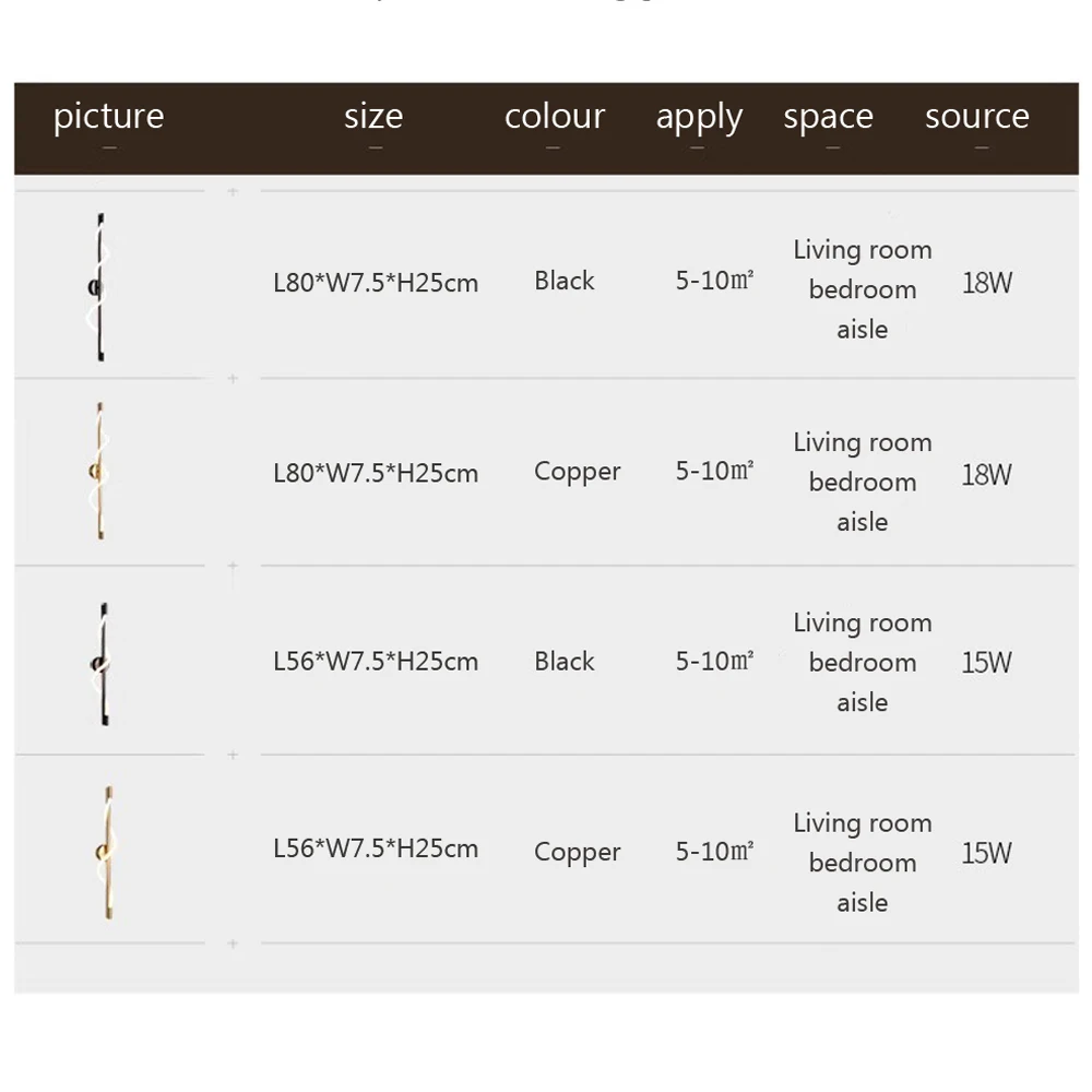 Imagem -05 - Lâmpada de Parede Led Moderna para Decoração Arandela Dourada e Preta Sala de Estar Quarto Cabeceira Estudo Luminária 56 cm 80cm