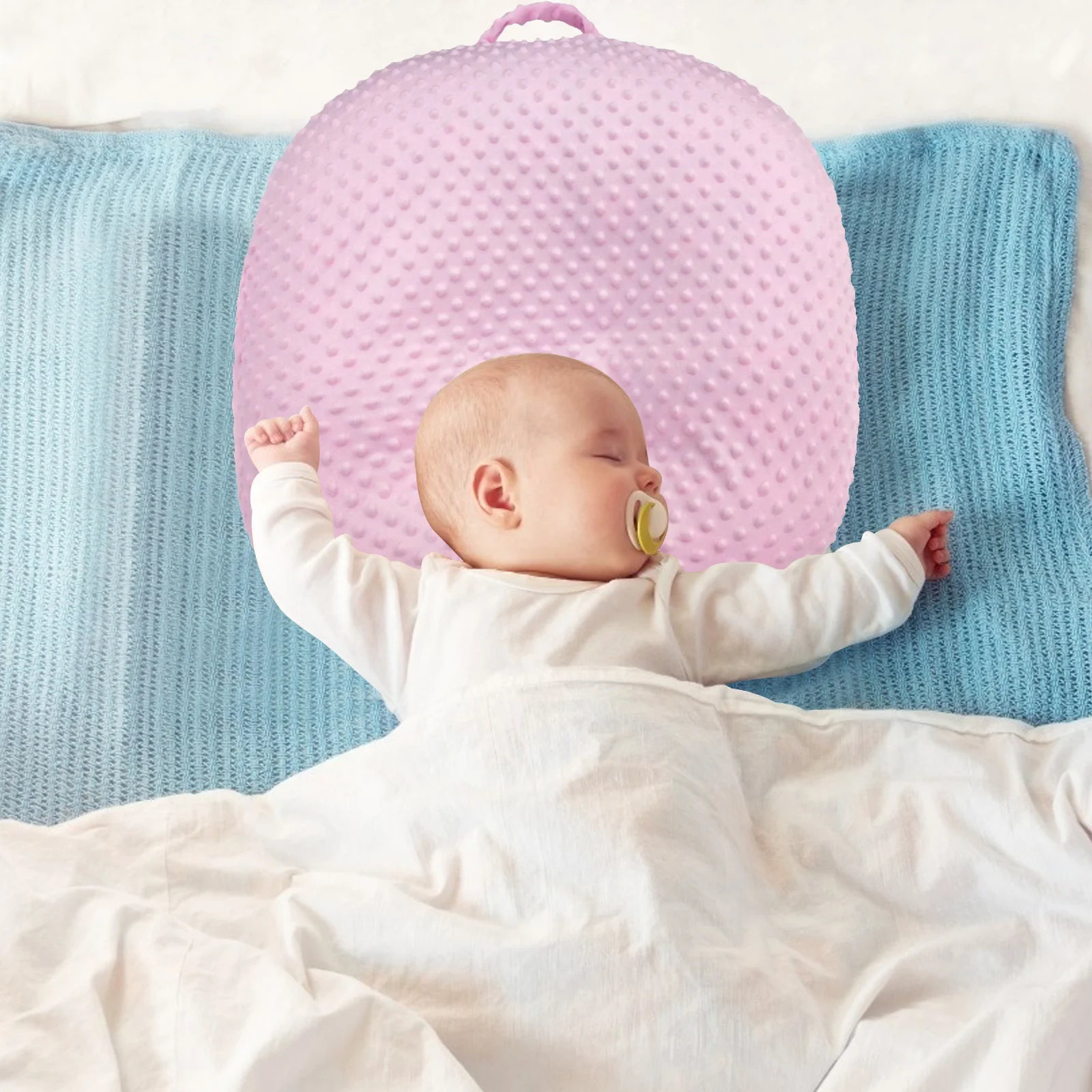 غطاء وسادة ناعم من القطن قابل للتنفس لحديثي الولادة، غطاء وسادة قابل للاستبدال لإمدادات نوم الأطفال الرضع