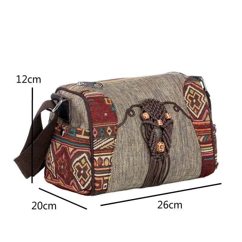 MOTAORA Ladies Canvas Handbag Girl Chinese Style Crossbody Bags For Women Versatile Leisure Handmade Shoulder Bags Female Purse