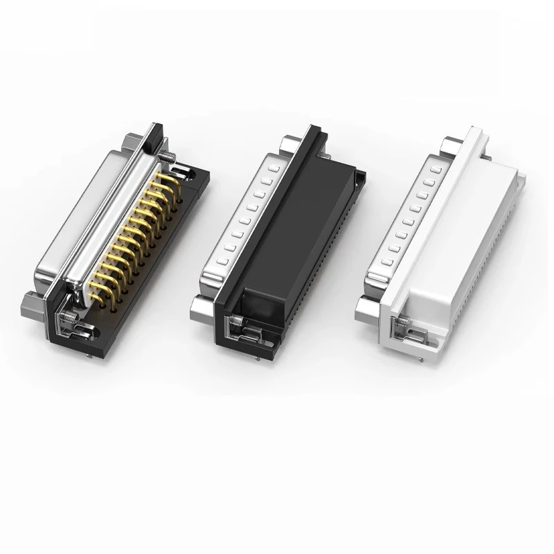 DB25 Сварная пластина, гнездовое сиденье DR25, колено 90 градусов, прямоугольное линейное вставление, штифт DP25, параллельный порт, стыковочный разъем