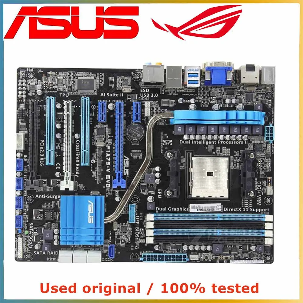 

For ASUS F1A75-V EVO Computer Motherboard FM1 DDR3 32G For AMD A75 Desktop Mainboard SATA III USB PCI-E 3.0 X16