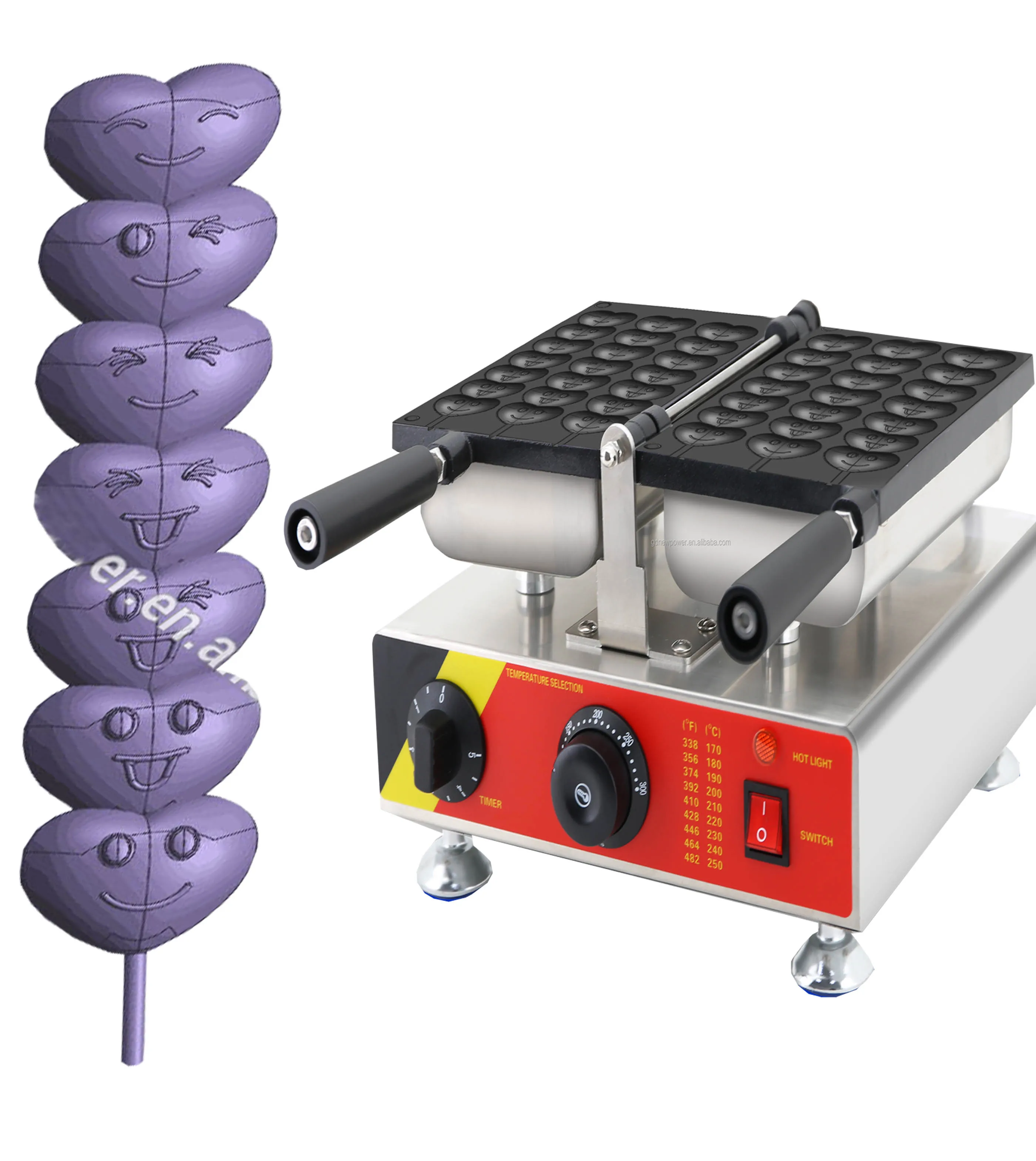 Moldes de desenhos animados para lanches, máquina de waffle em formato de coração, máquina de waffle de lolly, waffle taiyaki, carrinho de comida